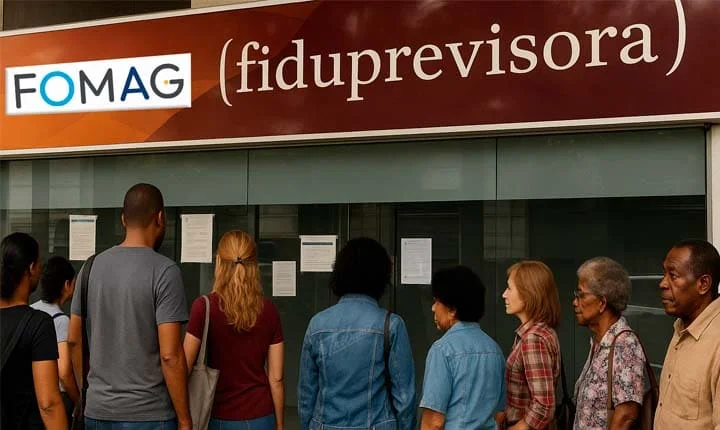 Personas afiliadas al magisterio esperando atención frente a la sede de Fiduprevisora. El nuevo modelo de salud del magisterio vulnera el régimen especial consagrado en la Ley 91 de 1989. Para La Tribuna.
