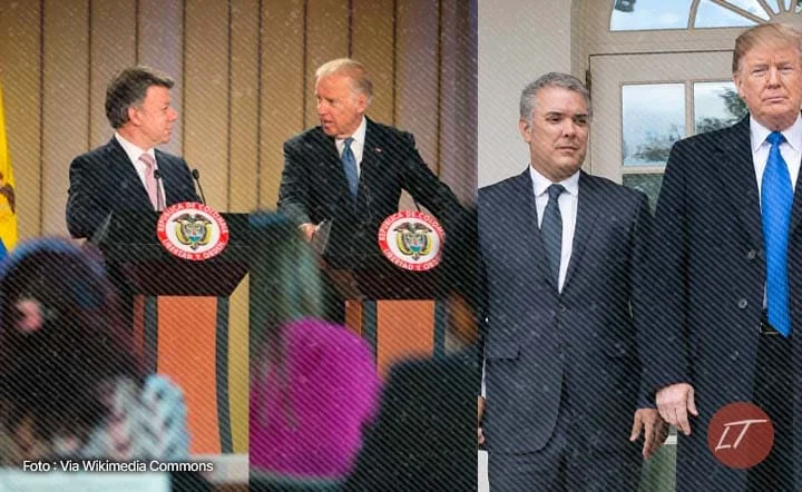 Joe Biden y Juan Manuel Santos conversan tras declaración conjunta