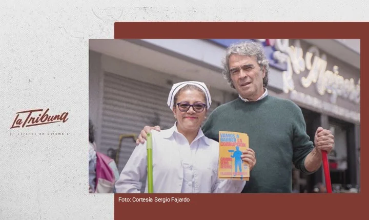 Sergio Fajardo junto a Sandra Milena Jiménez en recorrido de salud
