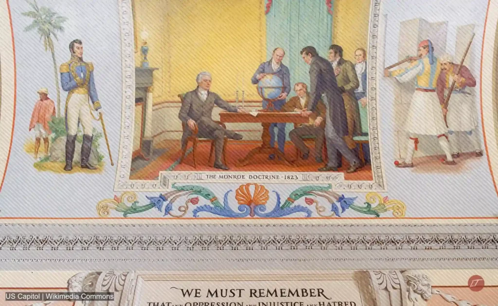 Mural de la Doctrina Monroe en el Capitolio estadounidense