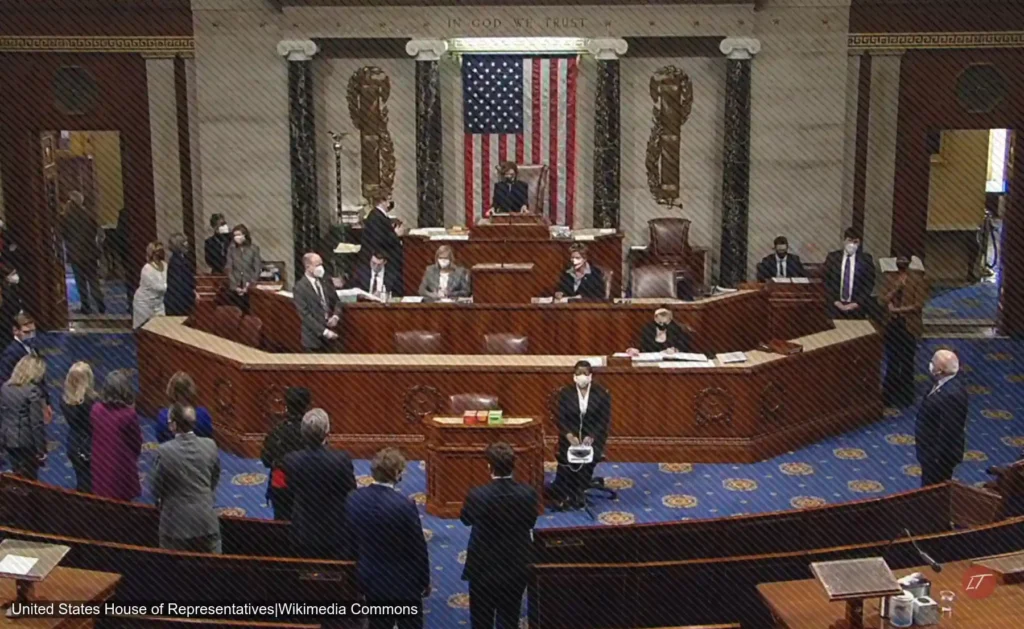 Cámara de Representantes durante votación de impeachment contra Trump