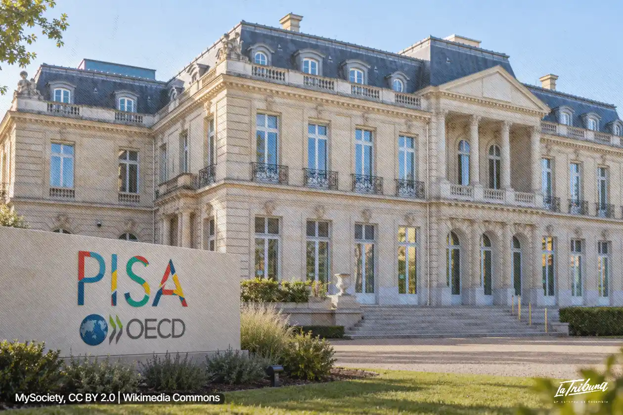 Château de la Muette en París con letrero PISA OECD